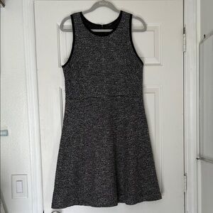 J. Crew Black and Gray Textured Mini Dress
